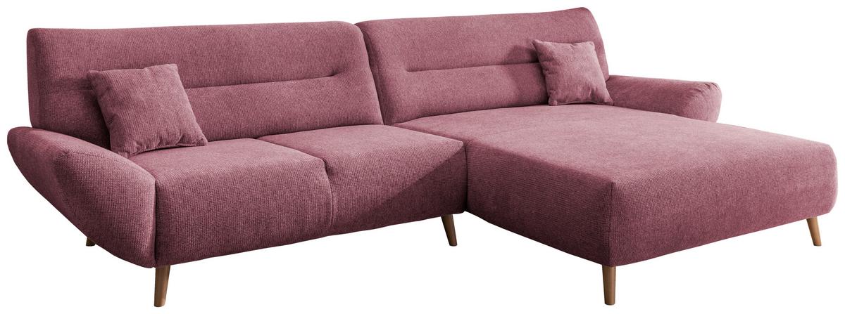 Ecksofa Drago Brombeere S: 290/166 Cm - Wildeiche/Brombeere, MODERN, Holz/Textil (290/166cm) - MID.YOU