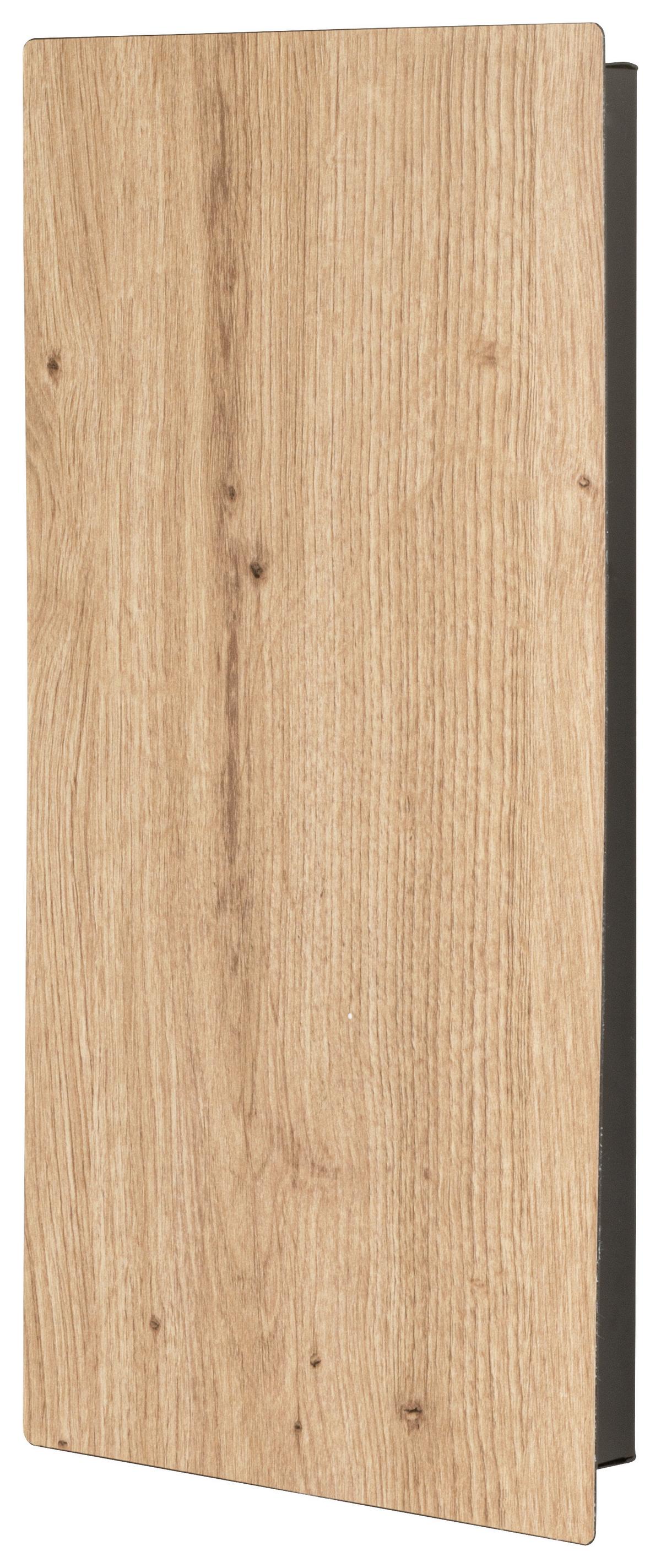 Skřiňka na klíče černá/dekor dub - černá/barvy dubu, Basics, kov (20/40/4cm)