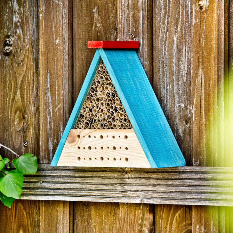 Insektenhotel Insektenhotel-Bausatz Bee - Blau/Gelb, Basics, Holz (26,5/23/9,5cm) - Windhager
