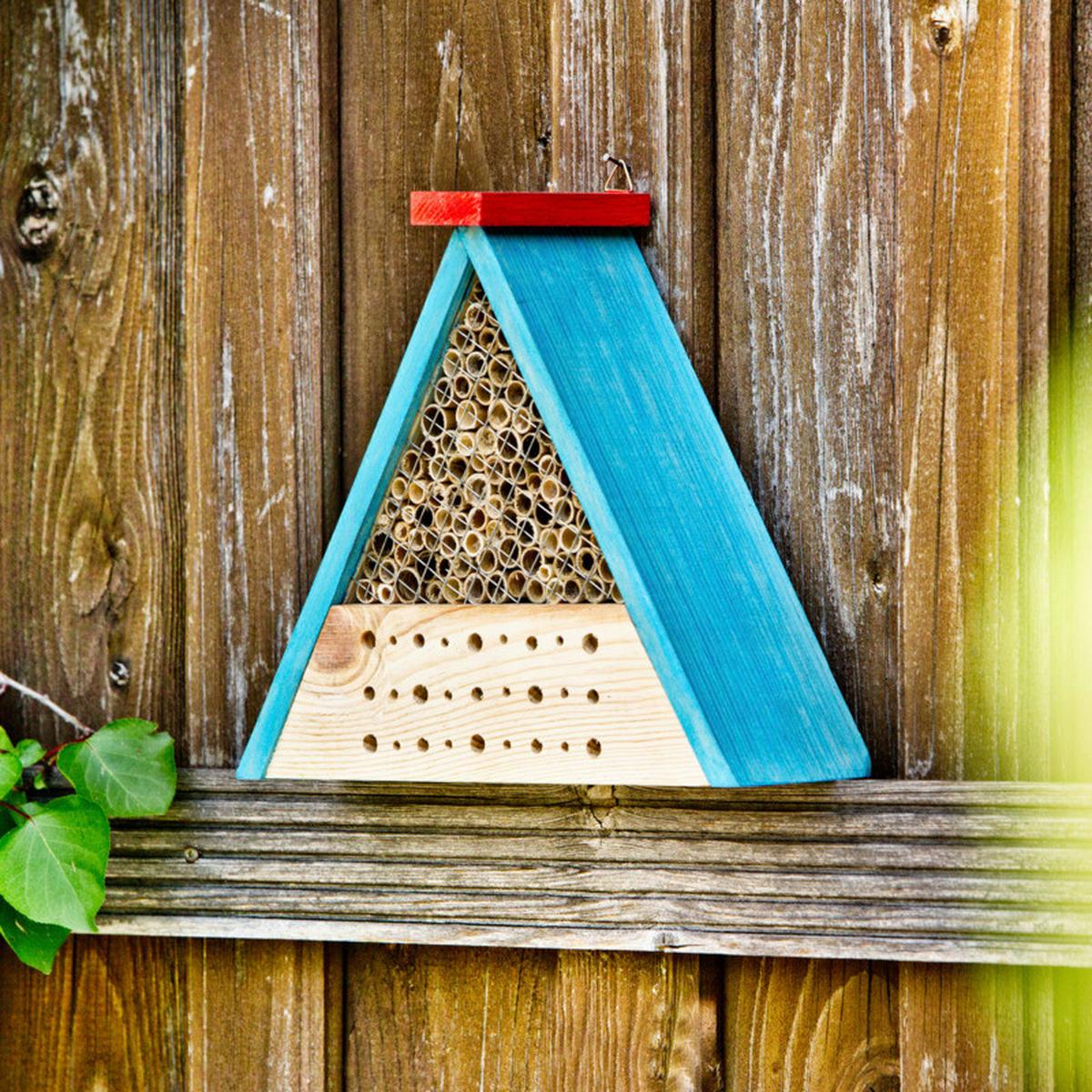 Insektenhotel Insektenhotel-Bausatz Bee - Blau/Gelb, Basics, Holz (26,5/23/9,5cm) - Windhager