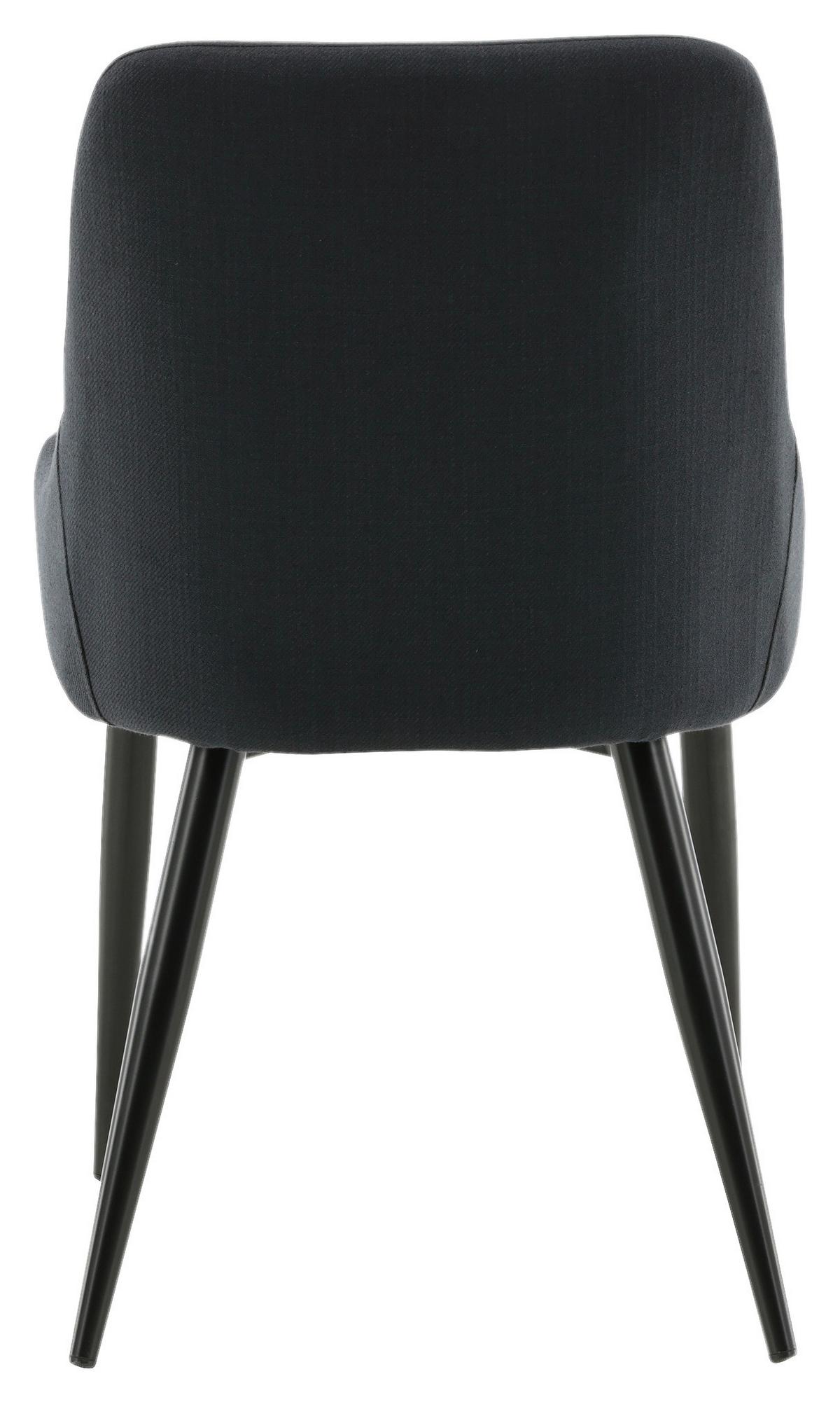 Stuhl-set Plaza Schwarz B: 49 Cm - Schwarz, Design, Textil/Metall (49/86/58cm) - Livetastic