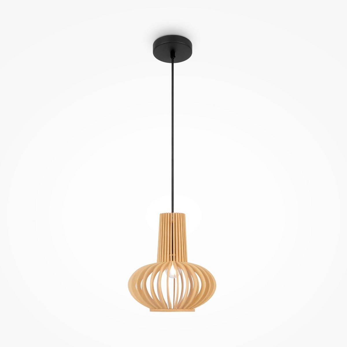 Pendelleuchte Roots - Beige/Schwarz, MODERN, Holz/Metall (25,5/41,5cm) - MAYTONI