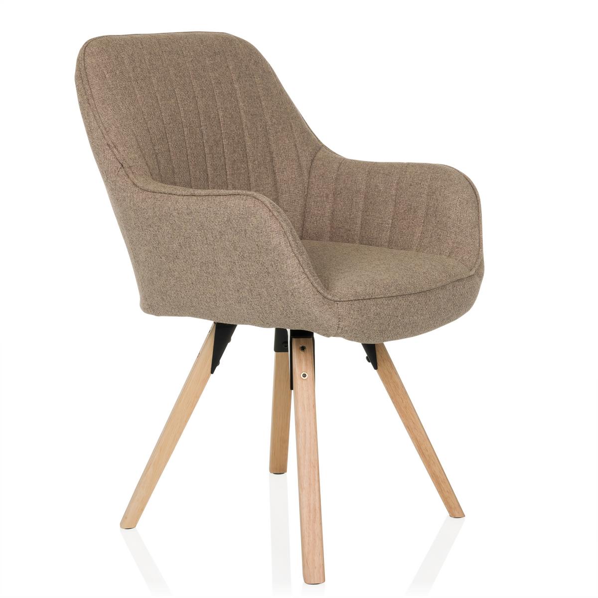 Armlehnstuhl Scandi Ted Beige B: 56 cm - Beige/Buchefarben, MODERN, Holz/Textil (56/84/62cm) - MID.YOU