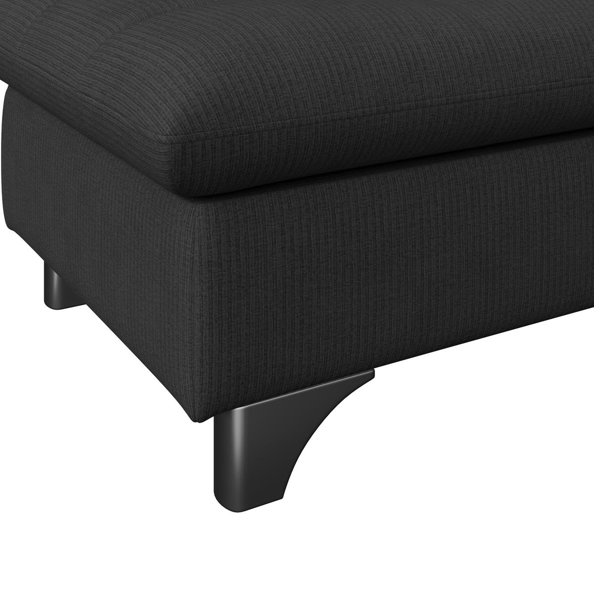 Hocker Gemini Schwarz, B: 108cm - Chromfarben/Schwarz, KONVENTIONELL, Textil (108/46/108cm)