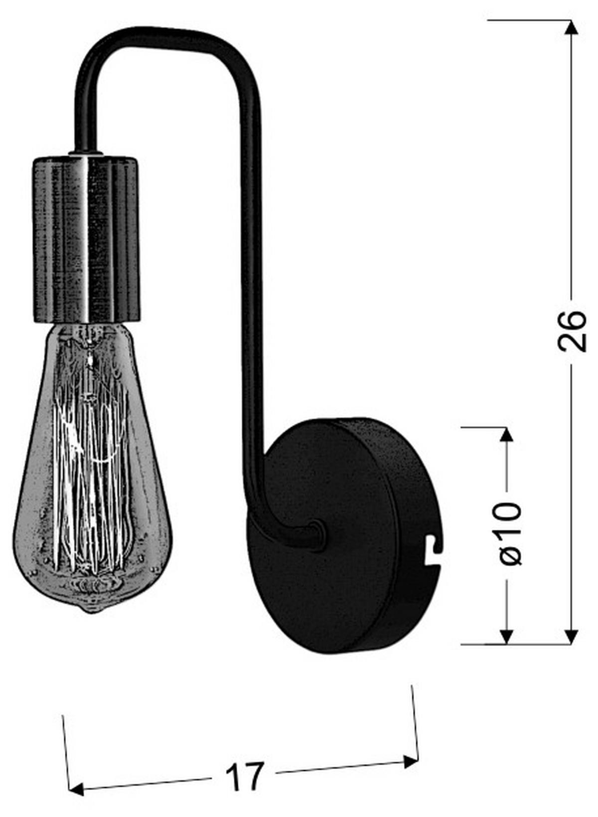 Wandleuchte 21-66855 - Schwarz, KONVENTIONELL, Metall (17/10/26cm)