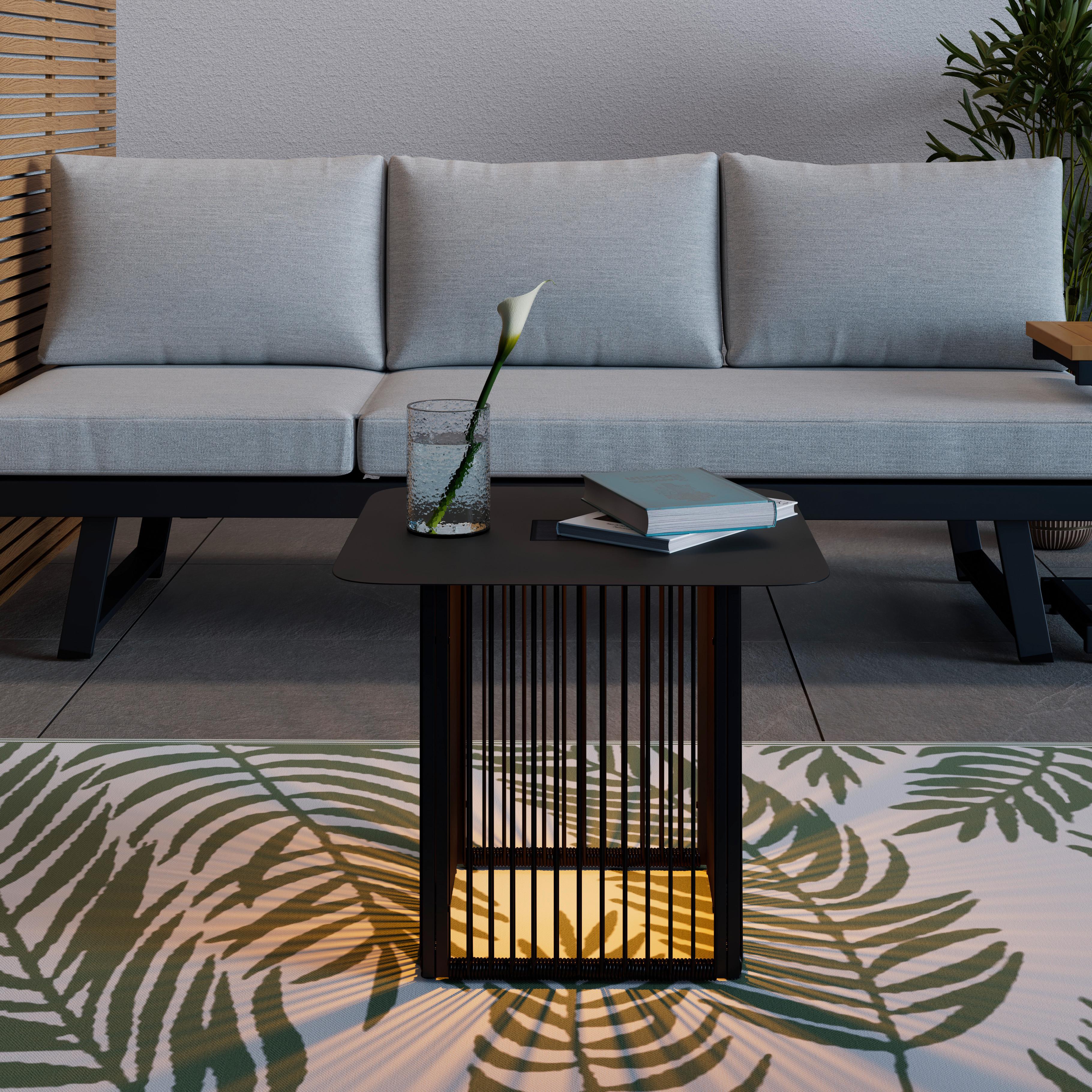 ZÁHRADNÝ PRÍRUČNÝ STOLÍK TRACY - čierna, Modern, kov/plast (55/47/55cm) - Bessagi Garden