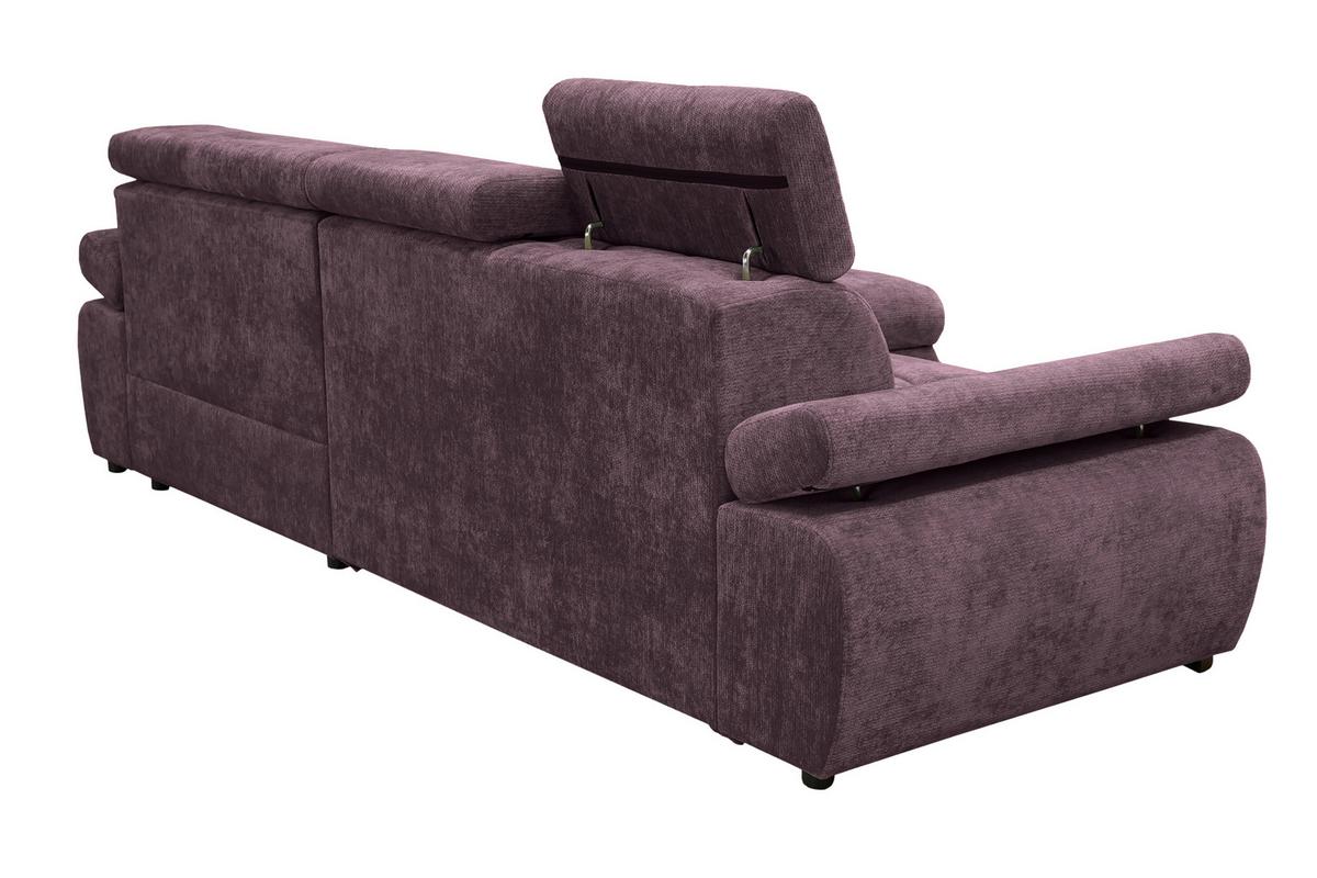 Rohová sedačka VEGAS, pravá, černicová ženilka - čierna/černicová, Design, drevo/textil (294/173cm)