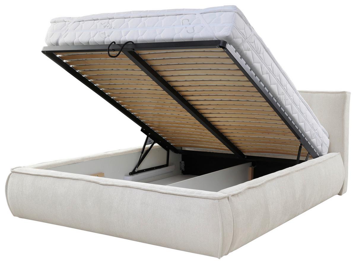 Polsterbett mit Lattenrost Lacjo Beige 160x200 cm - Beige/Schwarz, LIFESTYLE, Holz/Holzwerkstoff (160/200cm) - Livetastic