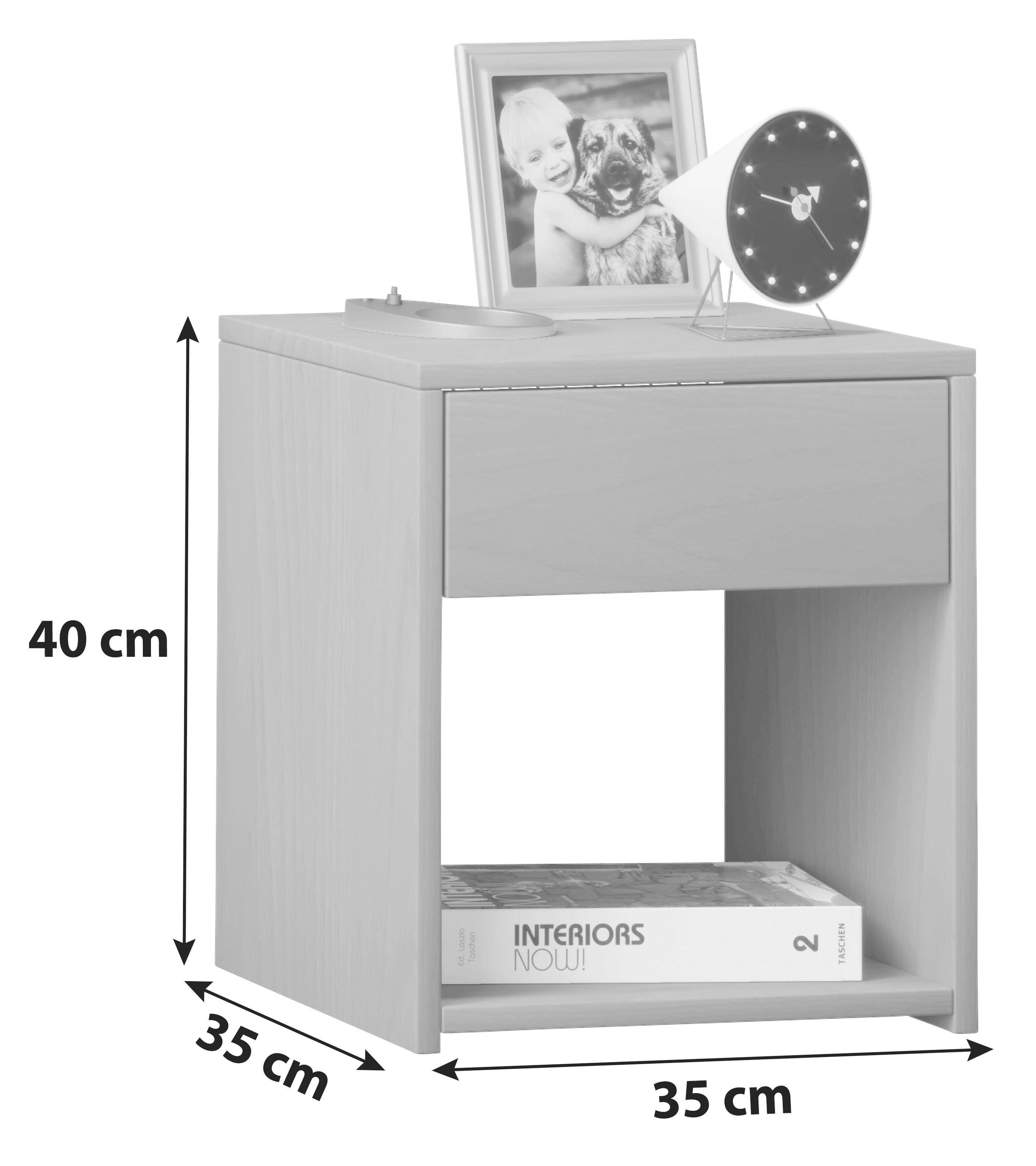 MID.YOU Nachtkästchen Buchefarben H: 40cm Sledo