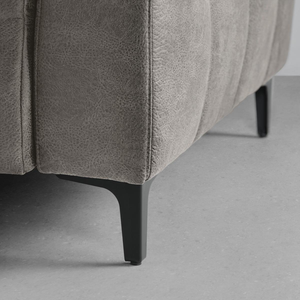 Rohová sedačka PANAMA, ľavá, sivobéžová - čierna/sivobéžová, Konventionell, kov/textil (216/89-102/304cm) - Premium Living