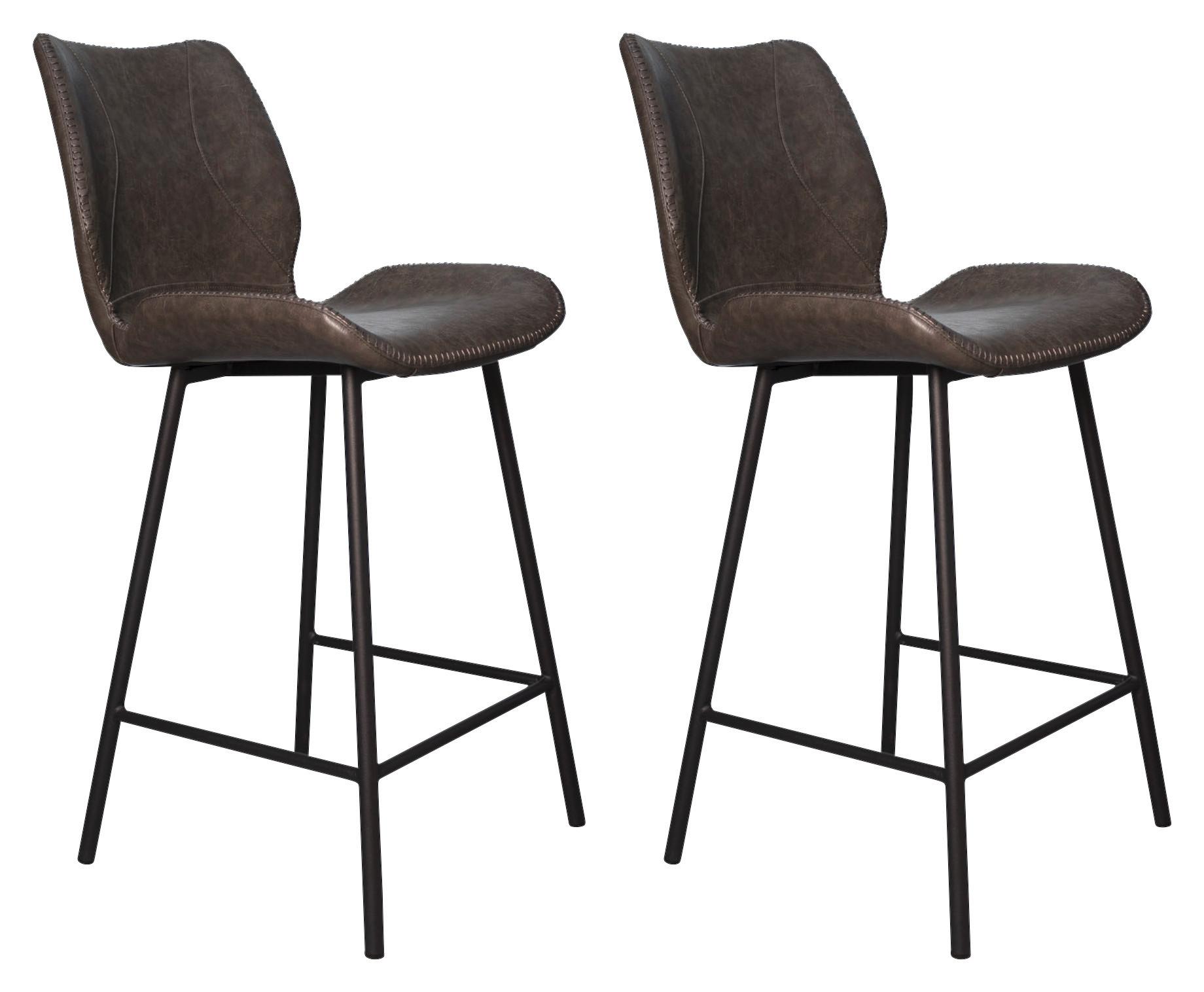 Barhocker-Set Barron - Anthrazit/Schwarz, KONVENTIONELL, Kunststoff/Textil (47/99/40cm) - MID.YOU