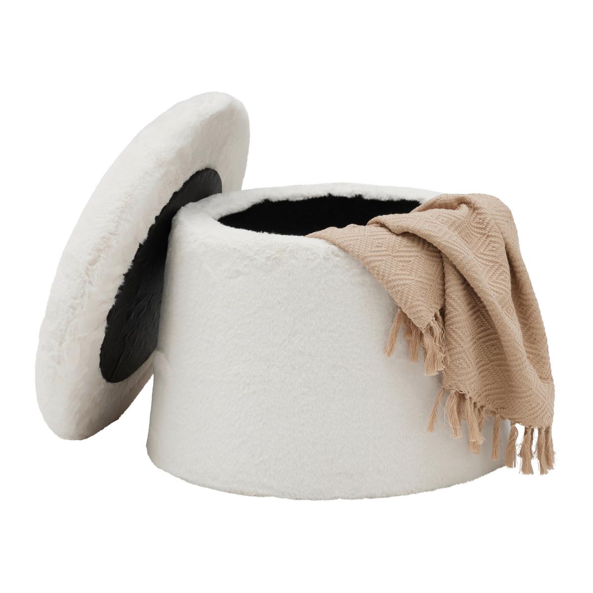 Taburet FUNGI -TREND- - taupe, Romantik / Landhaus, kompozitné drevo/textil (51/39/51cm) - Premium Living