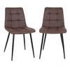 Stuhl-Set Middelfart Dunkelbraun B: 44cm - Dunkelbraun/Schwarz, MODERN, Textil/Metall (44/86/55cm) - MID.YOU