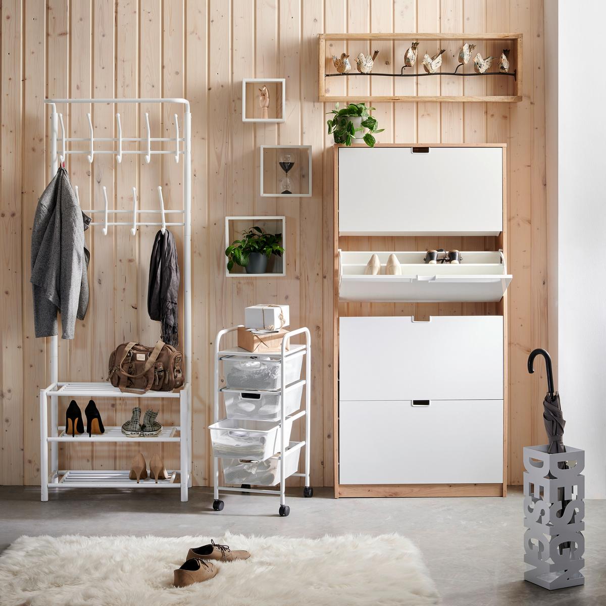 VEŠIAK NA KABÁTY AMELIA - biela, Modern, kov (67/185/32cm) - Mömax