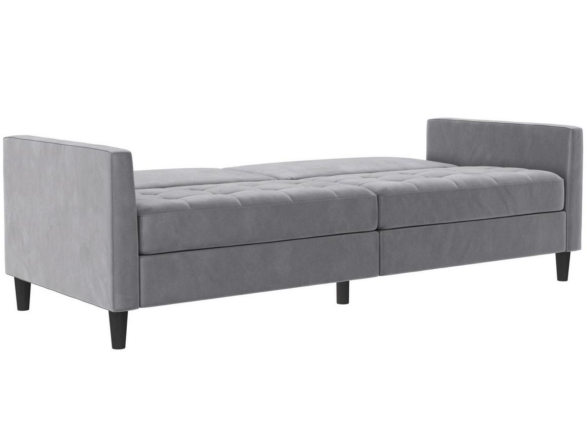 Schlafsofa Palermo Grau, mit Schlaffunktion - Schwarz/Grau, Basics, Textil (207/86cm) - Livetastic
