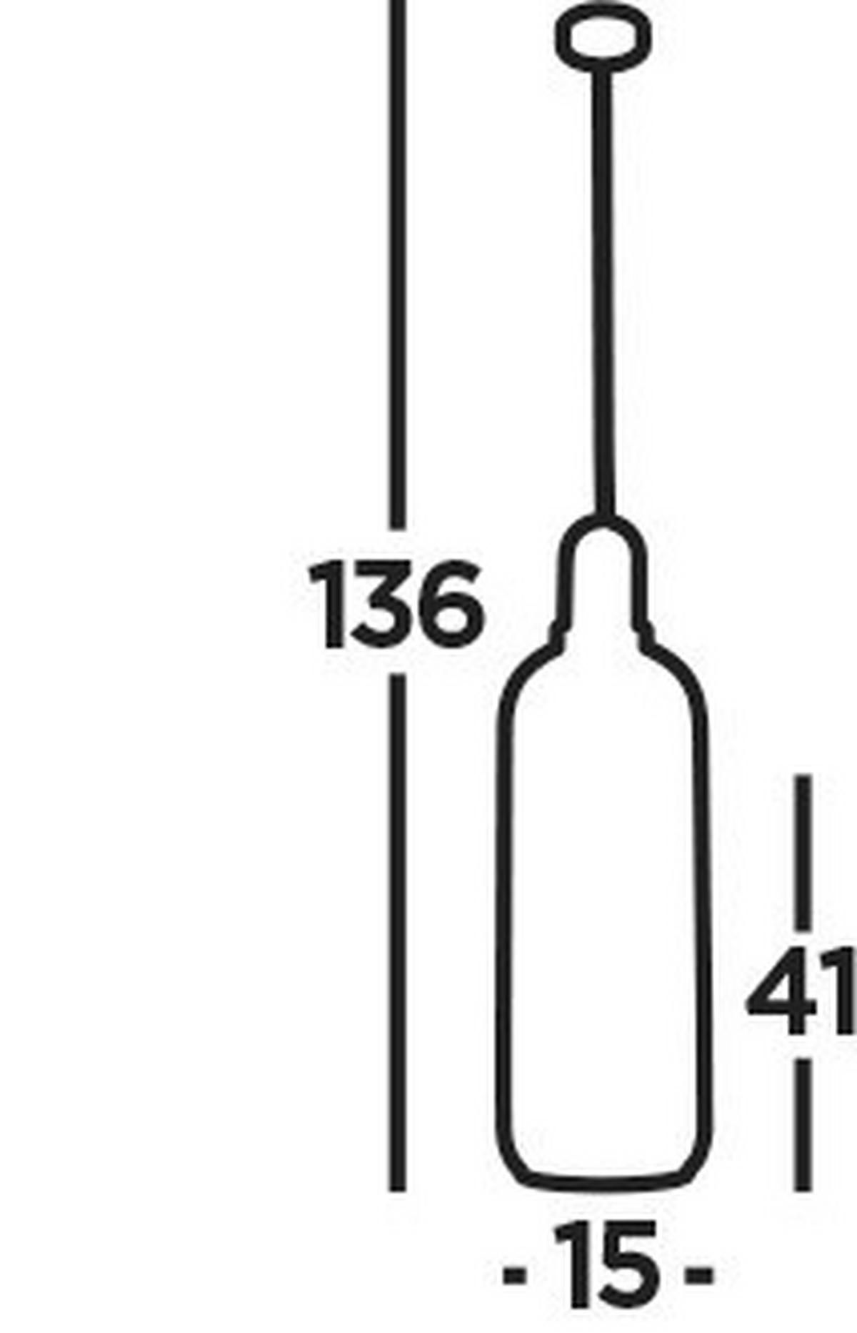Hängeleuchte Pipette H: 136 cm 1-Flammig, höhenverstellbar - Messingfarben, KONVENTIONELL, Glas/Metall (15/136cm)