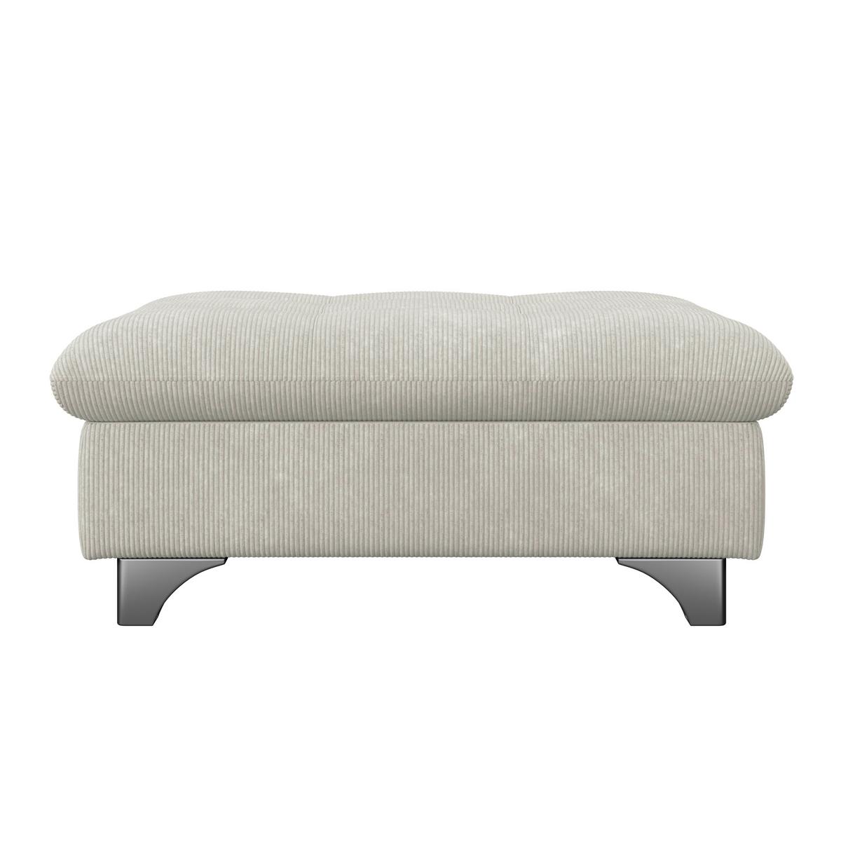 Hocker Gemini Elfenbeinfarbig, B: 108cm - Chromfarben/Elfenbein, KONVENTIONELL, Textil (108/46/108cm)
