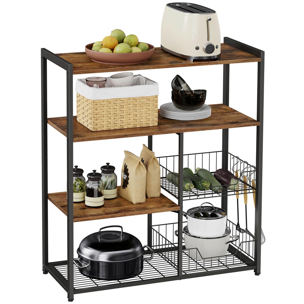 Regal Kks96x - Schwarz/Braun, Trend, Holzwerkstoff/Metall (80/35/95cm) - MID.YOU