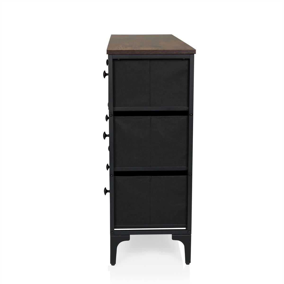 Kommode Ameriko Multicolor B: 102,5 Cm - Multicolor/Schwarz, MODERN, Holzwerkstoff/Textil (102,5/77,5/30cm) - MID.YOU