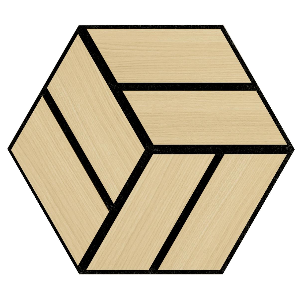 Akustikpaneel Sonido Single Hexagon - Hellbraun/Eichefarben, Basics, Holzwerkstoff/Kunststoff (30/26/1.8cm) - Novel