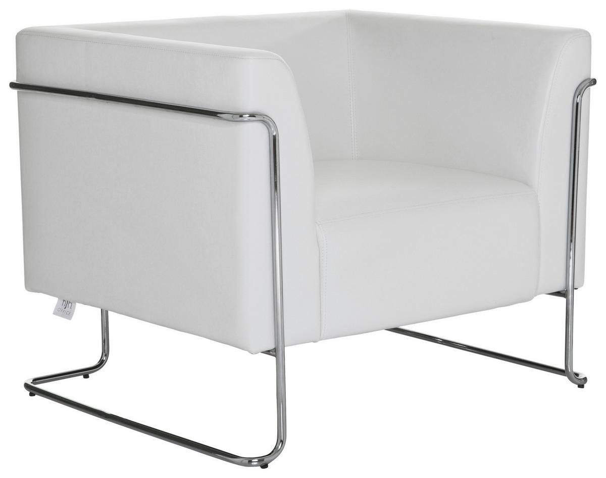 Designsessel Curacao Weiß - Chromfarben/Weiß, MODERN, Textil (88/74/74cm) - MID.YOU