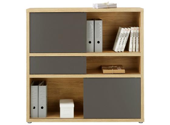 Regál Riga - farby dubu/antracitová, Moderný, kompozitné drevo (116,6/112,8/37cm) - Premium Living Regál Riga - farby dubu/antracitová, Moderný, kompozitné drevo (116,6/112,8/37cm) - Premium Living