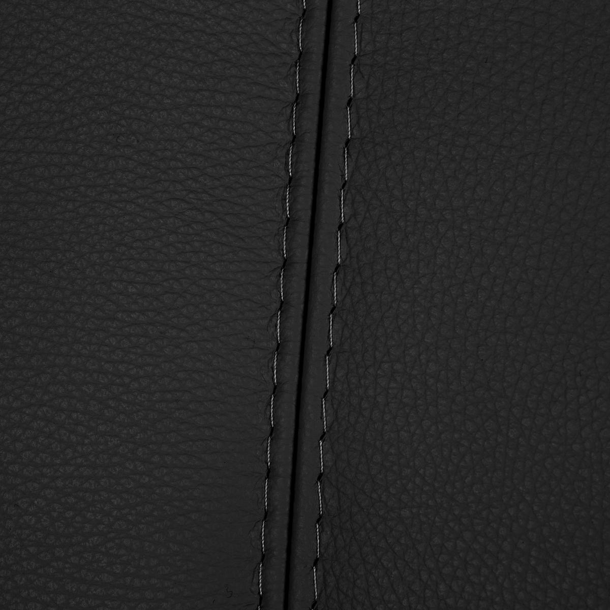 2-Sitzer-Sofa Comodo Echtleder Schwarz B: 164 cm - Silberfarben/Schwarz, Design, Leder (164/90/88cm) - Livetastic