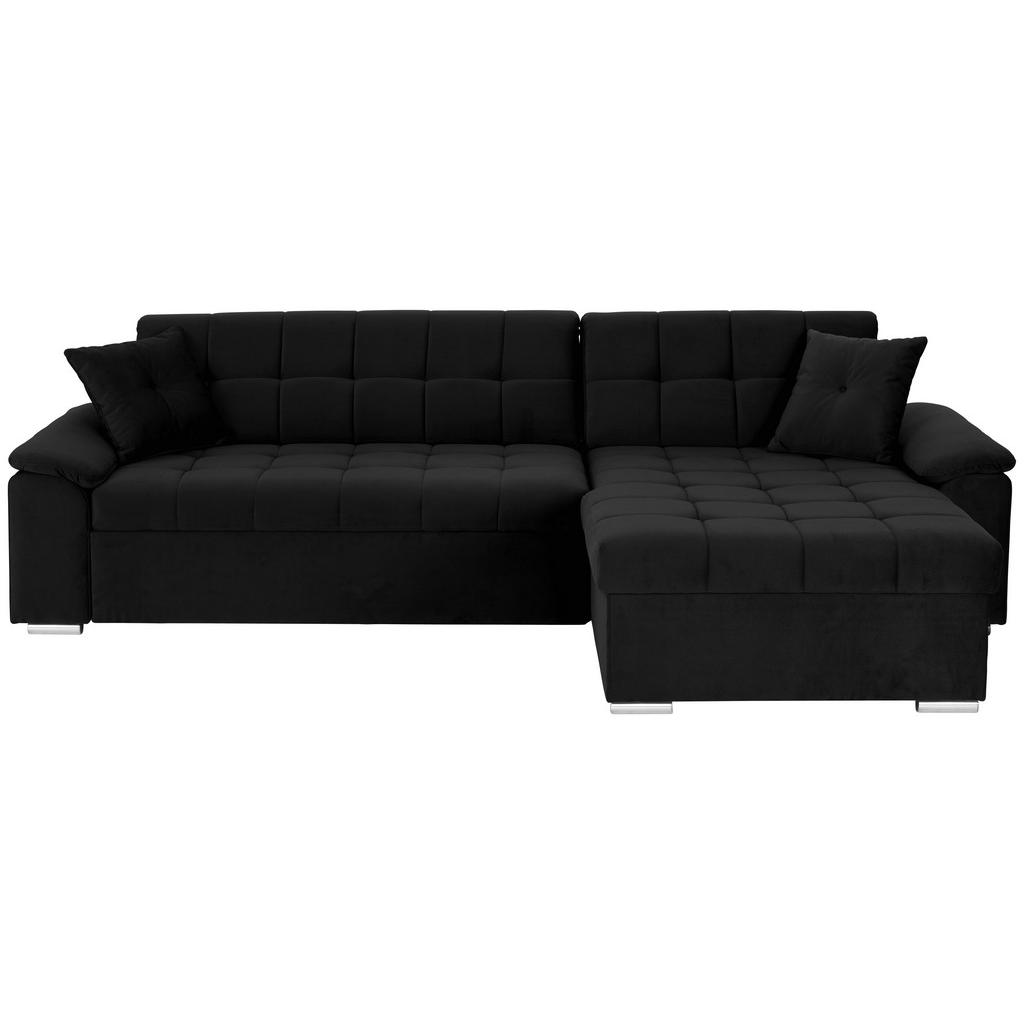Ecksofa mit Bettkasten Bali schwarz, 257x167 cm