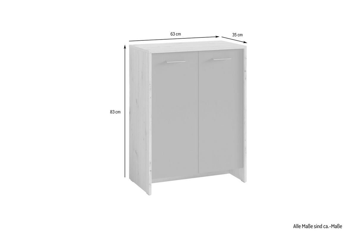 Schuhschrank Anthrazit/Eiche Artisan B: 63 cm - Anthrazit/Eiche Artisan, MODERN, Holzwerkstoff (63/83/35cm) - MID.YOU