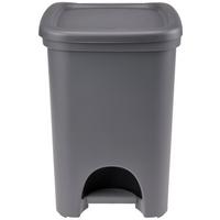 Treteimer 18l Grau Kunststoff Lxbxh: 32x26,5x,38,5 - Schwarz/Grau, KONVENTIONELL, Kunststoff (32/26,5/38,5cm)