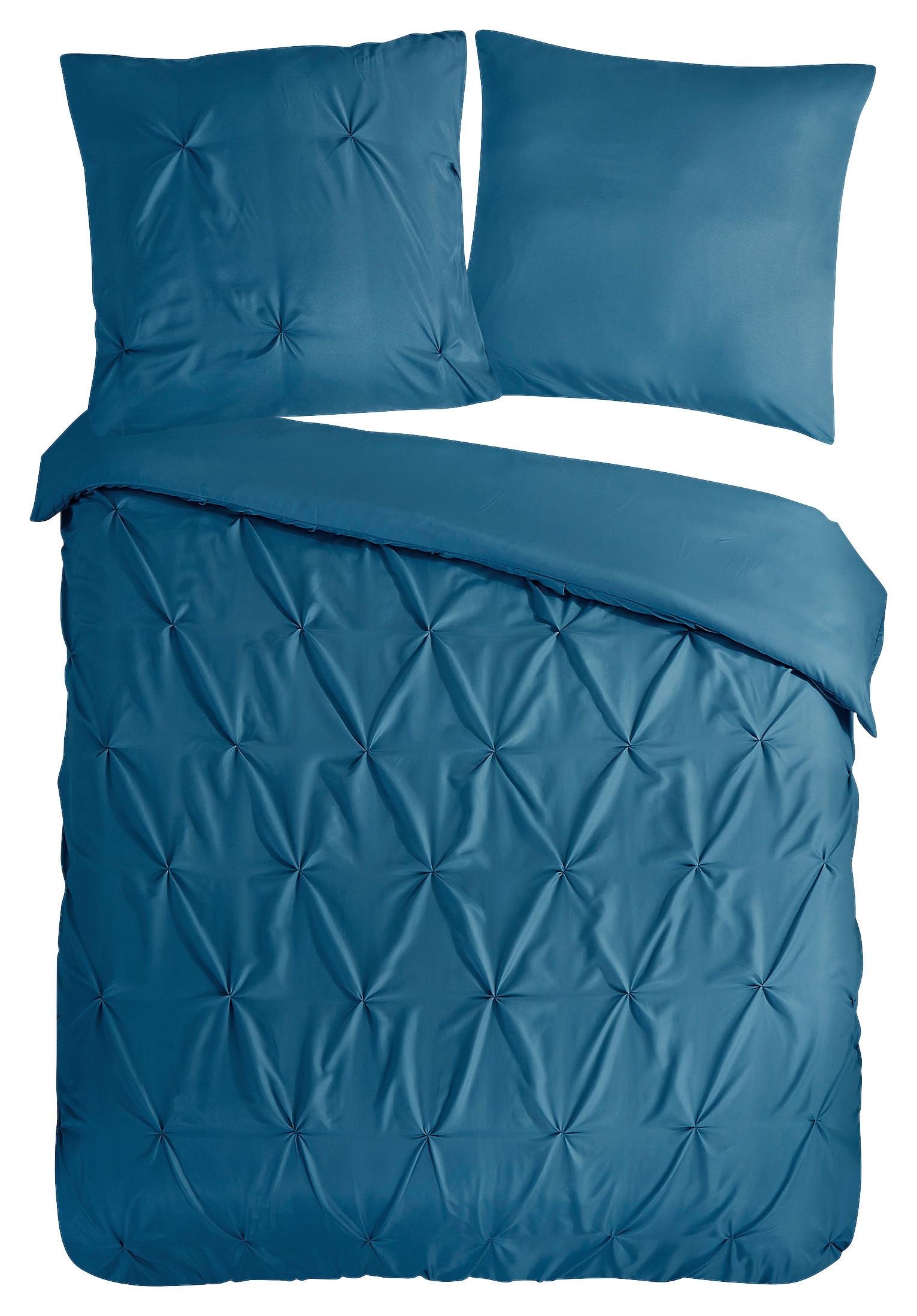 Bettwäsche Elegance Blau Petrol 135x200 cm - Petrol, Basics, Textil (135/200cm)