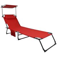 Gartenliege Bindox L Rot B: 55 cm - Rot, MODERN, Kunststoff/Textil (55/24/185cm) - Ambia Garden