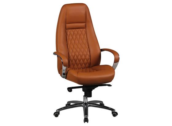 Chefsessel Austin B: 68 cm Hellbraun - Hellbraun/Alufarben, MODERN, Leder/Kunststoff (68/130/68cm) - Livetastic Chefsessel Austin B: 68 cm Hellbraun - Hellbraun/Alufarben, MODERN, Leder/Kunststoff (68/130/68cm) - Livetastic