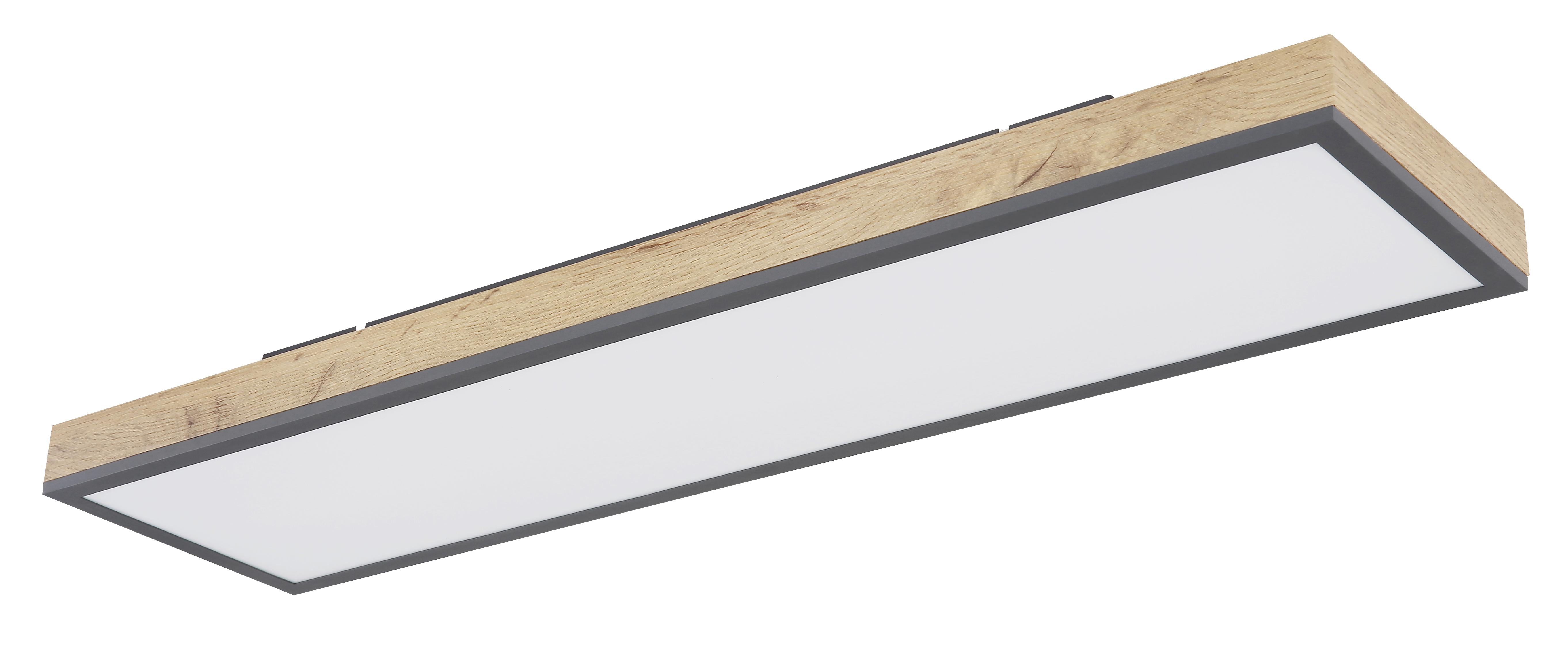 Led Mennyezeti Lámpa Henry - grafitszürke/opál, Modern, műanyag/faalapú anyag (80/20/6,5cm) - Luca Bessoni