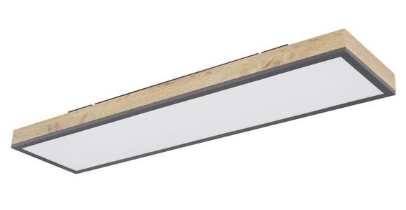 Led-deckenleuchte Henry L: 80 Cm, 1-Flammig, Mit Holz - Eichefarben/Opal, MODERN, Holzwerkstoff/Kunststoff (80/20/6,5cm) - Luca Bessoni