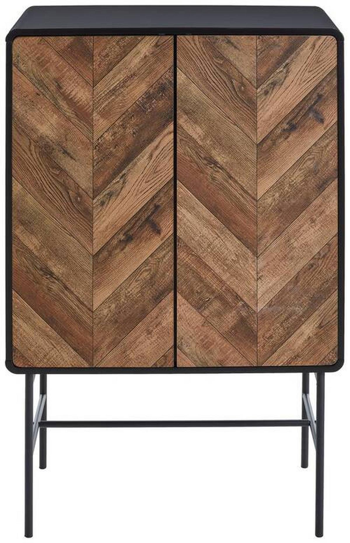 Kommode Sandy B: 80 cm Eichefarben - Eichefarben/Schwarz, MODERN, Holzwerkstoff/Metall (80/122/40cm) - MID.YOU