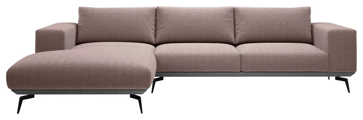 Sedací souprava ALBERO, levá, bordová - bordeaux/černá, Design, kov/dřevo (180/330cm) - MID.YOU
