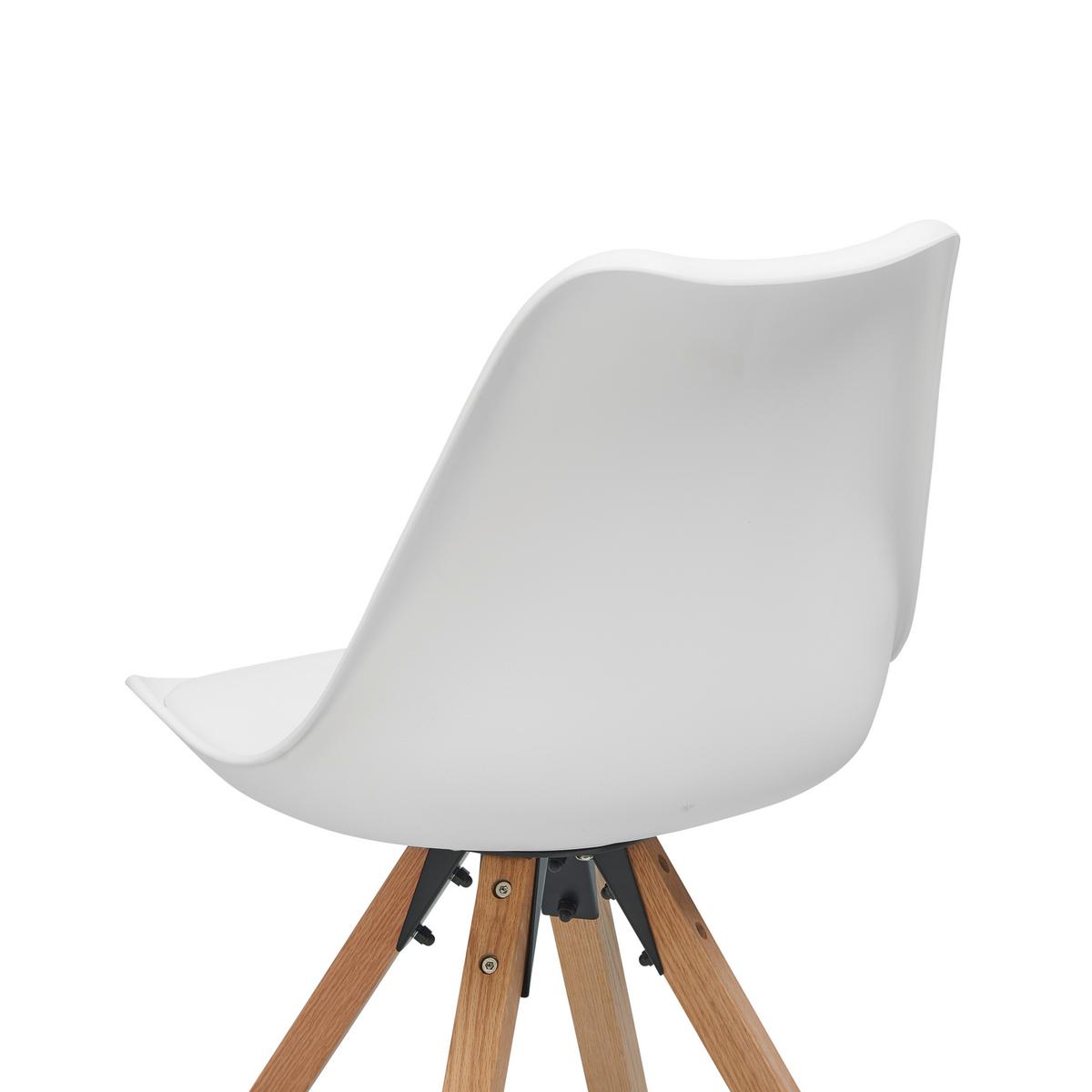 Schalenstuhl Vilnius Weiß - Weiß/Naturfarben, LIFESTYLE, Holz/Kunststoff (48,5/84/55cm) - MID.YOU