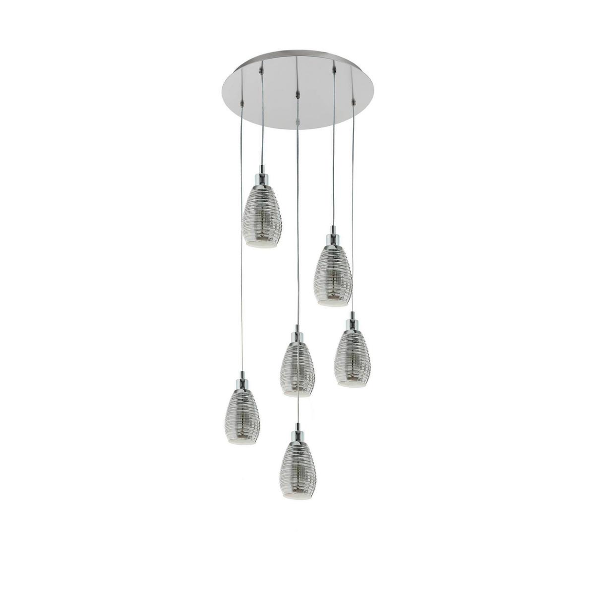 Hängeleuchte 39505_siracusa - Chromfarben/Schwarz, Design, Glas/Metall (50/150cm) - Eglo