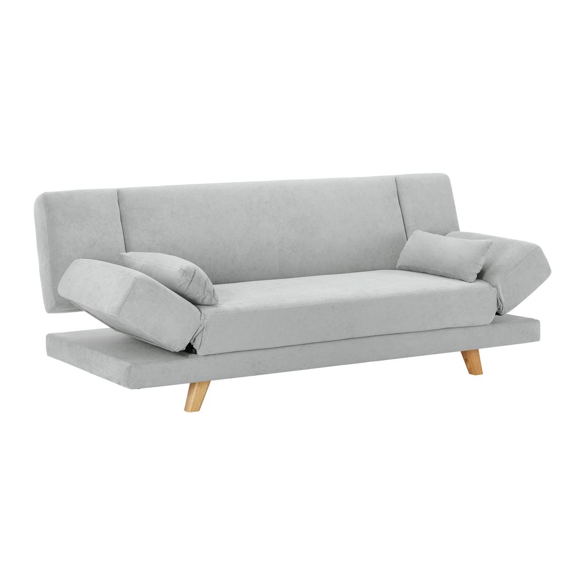 Pohovka FUNKY taupe - světle šedá/přírodní barvy, Moderní, dřevo/textil (183/73/79cm) - Bessagi Home