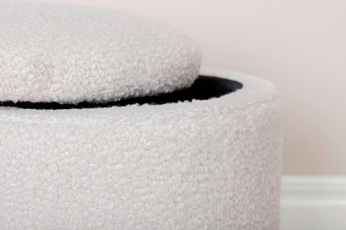 Pouf Limpen - Weiß, Design, Textil (32/40/32cm) - Livetastic