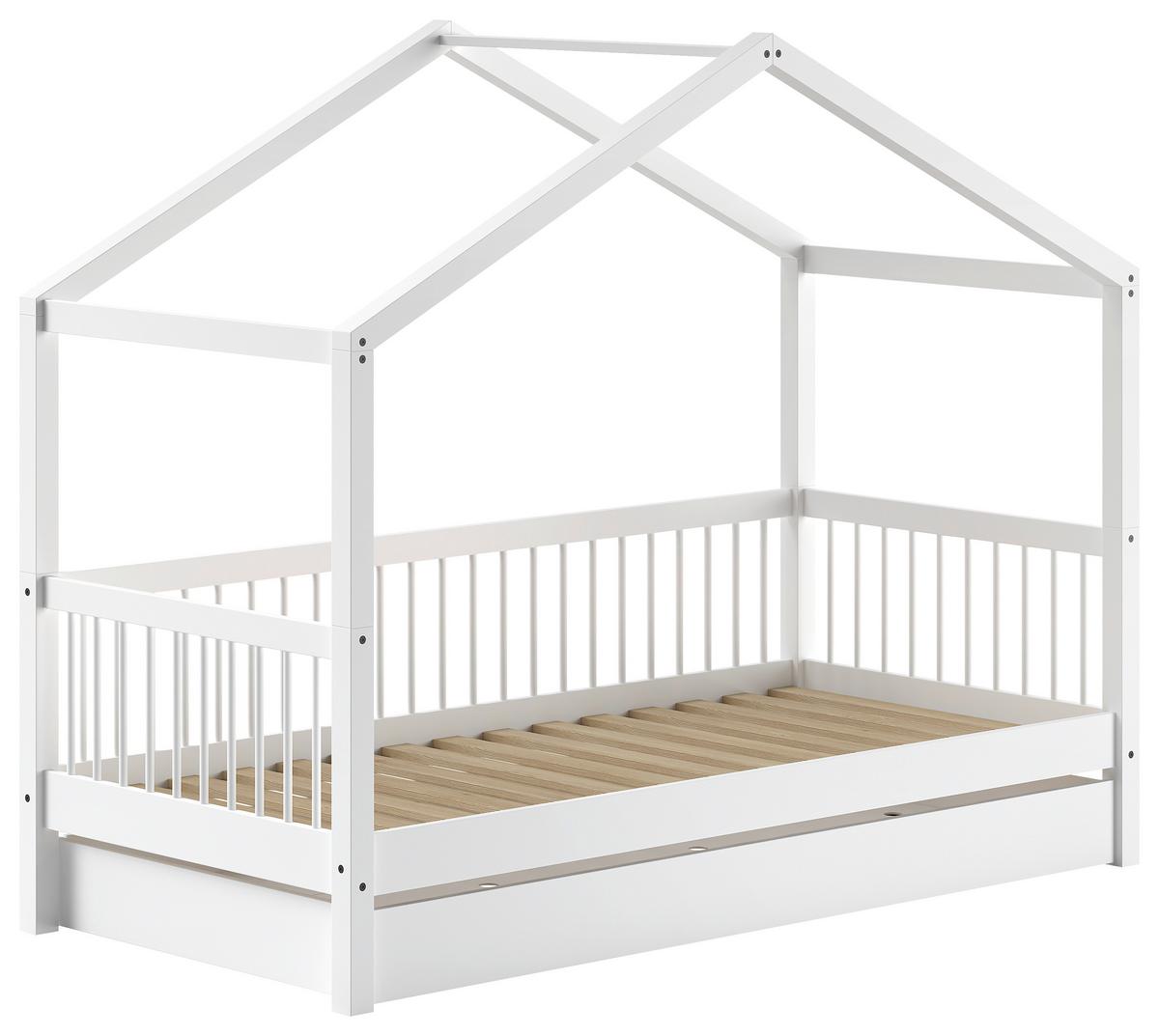 Hausbett Forrest - Weiß/Naturfarben, MODERN, Holz (90/200cm) - MID.YOU