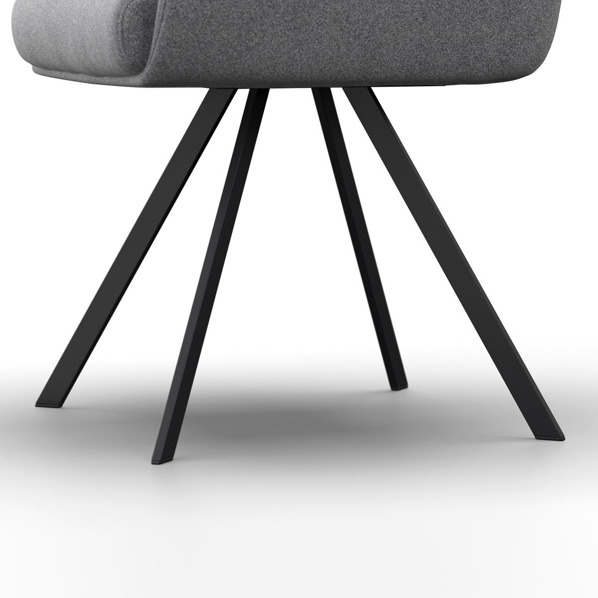 ŽIDLE S PODRUČKAMI MARIE - šedá/černá, Moderní, kov/dřevo (60/95,5/65cm) - Bessagi Home