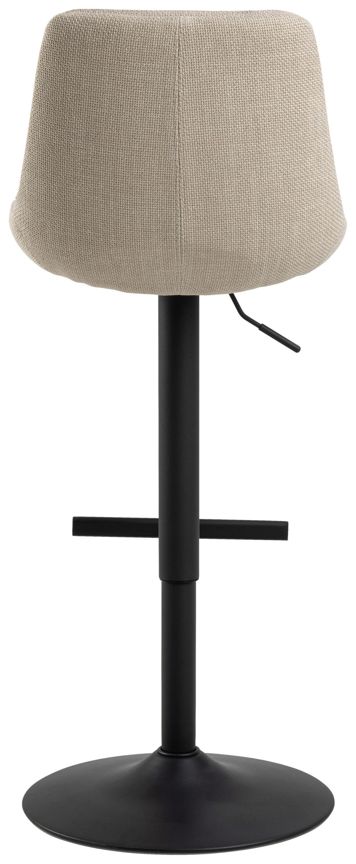 Barhocker Adisa - Beige/Schwarz, Design, Textil/Metall (47/95/52,5cm) - MID.YOU