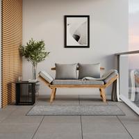 RELAXAČNÉ LEŽADLO PIA - farba akácie/sivá, Modern, drevo/textil (190/75/68cm) - Bessagi Garden