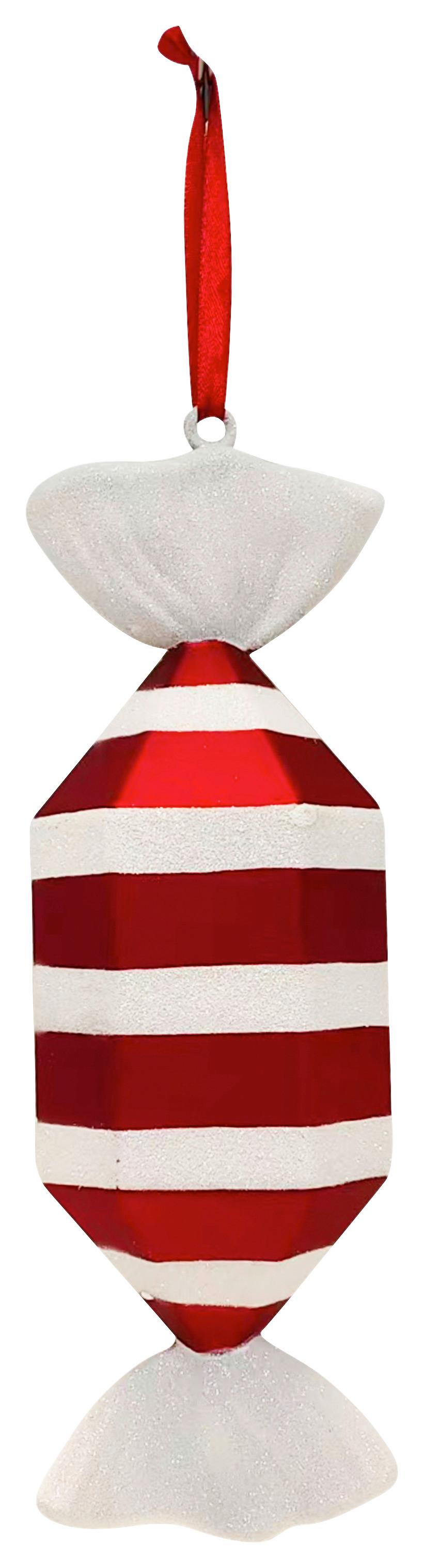 Závesná dekorácia CANDY -PAZ- - svetločervená/biela s vysokým leskom, plast (9,84/31,75cm) - Mömax