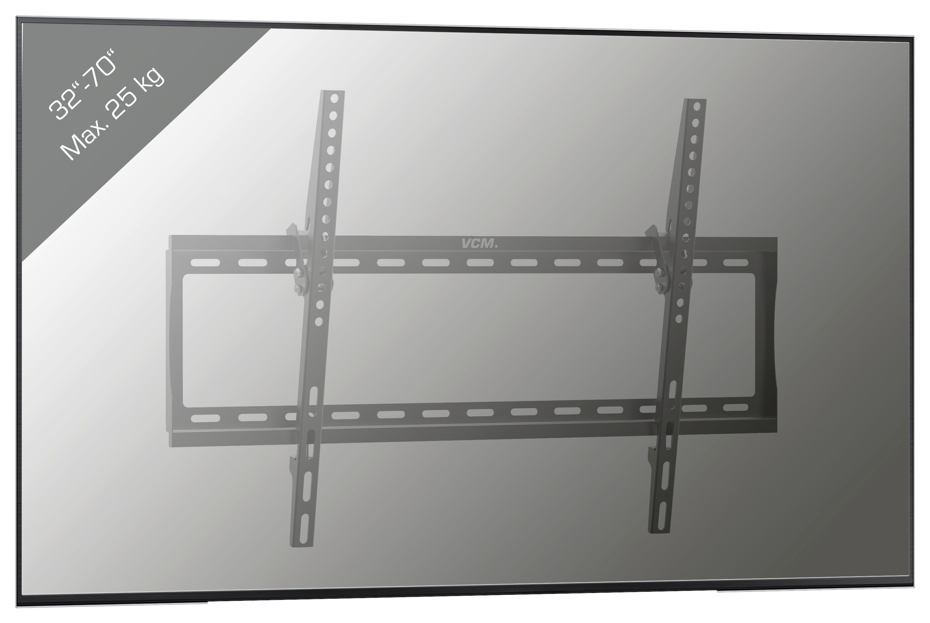 TV-Wandhalter B: 65 cm Schwarz - Schwarz, Basics, Metall (65/42/3cm) - MID.YOU