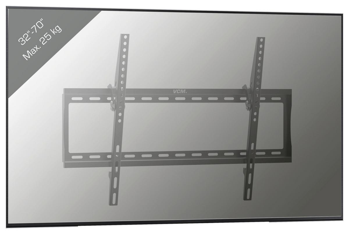 TV-Wandhalter B: 65 cm Schwarz - Schwarz, Basics, Metall (65/42/3cm) - MID.YOU