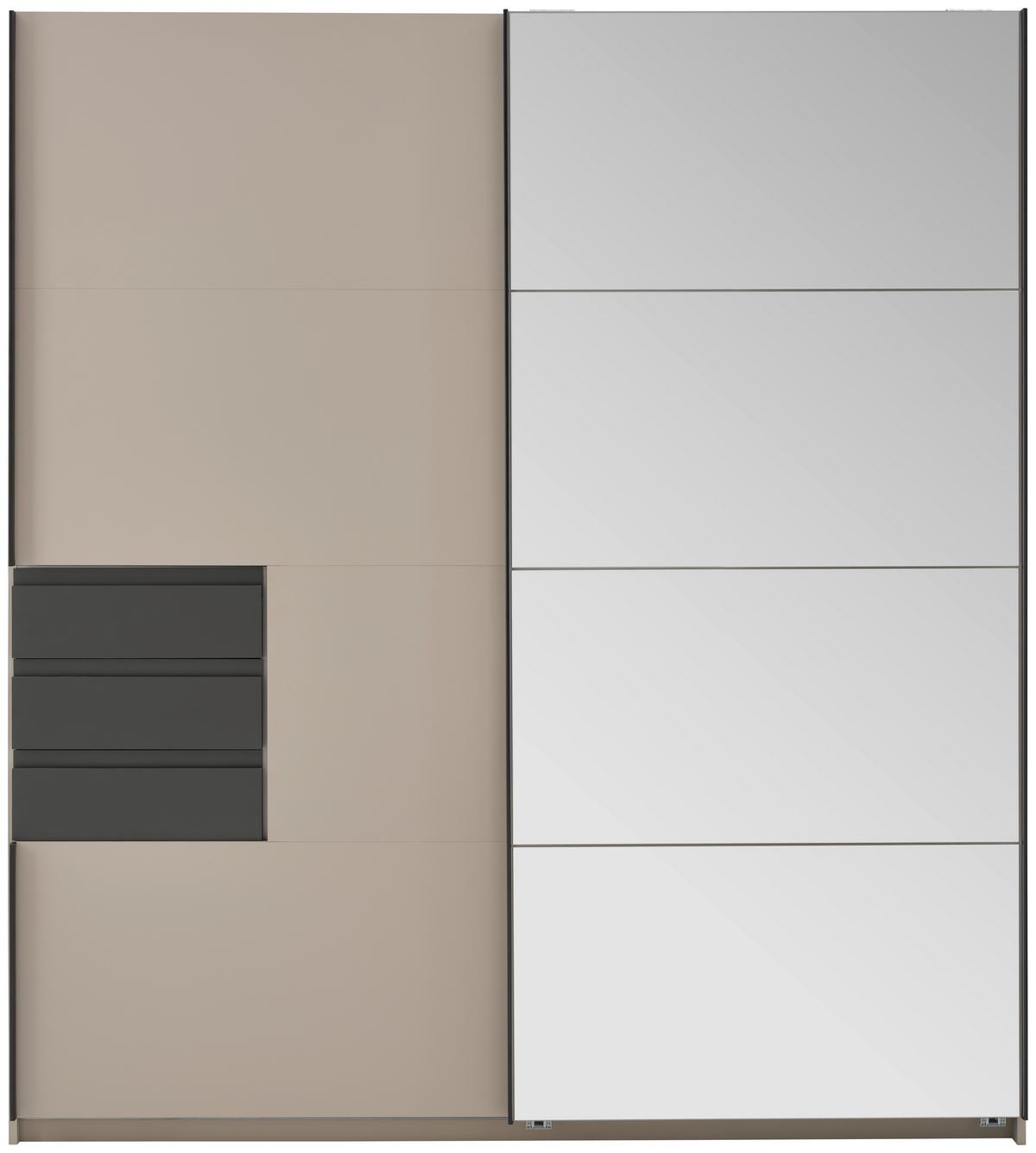 Šatní skříň OSNABRÜCK - šedá/černá, Trend, kov/kompozitní dřevo (180/198/65cm)