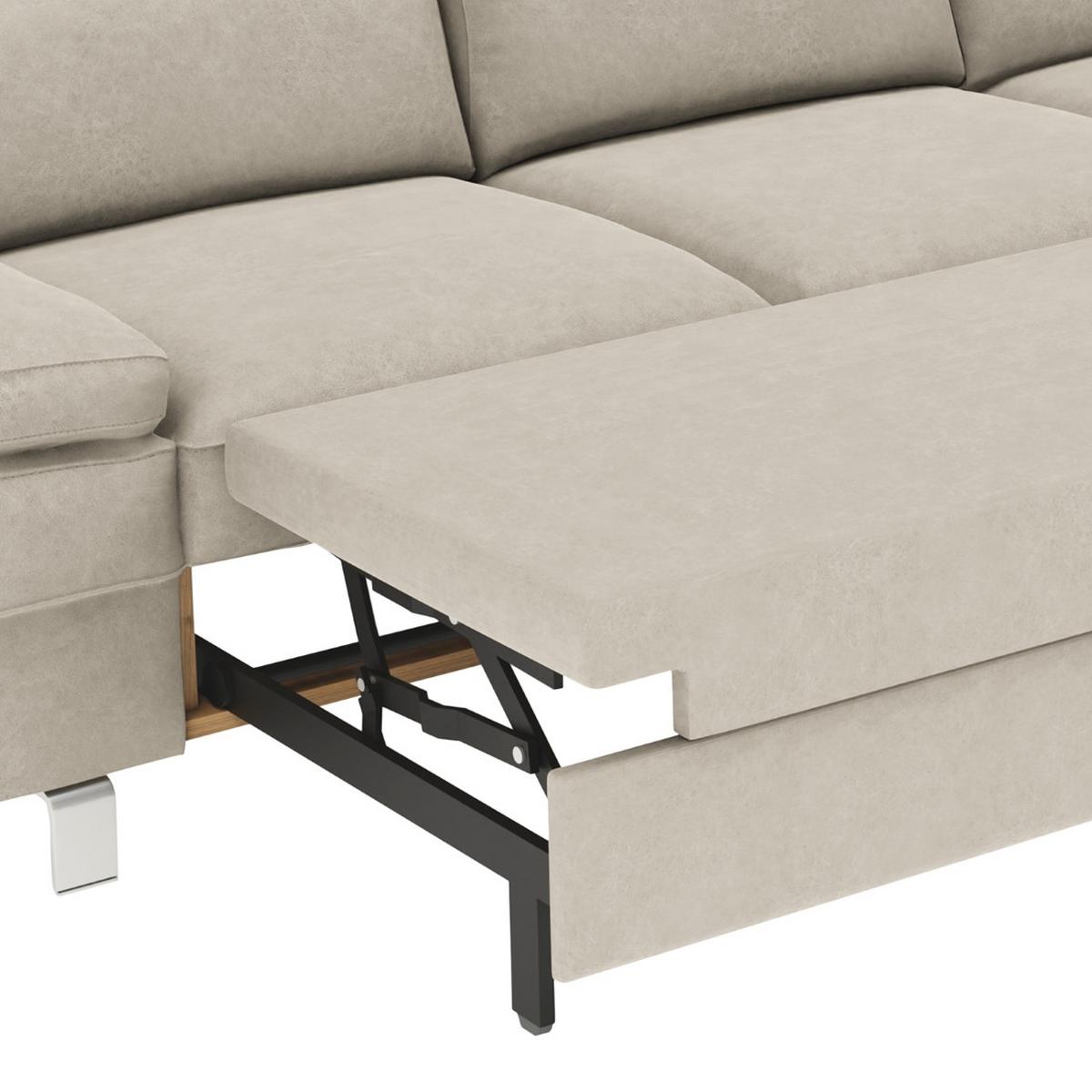 Ecksofa Elvis Silberfarben S: 259x182 Cm - Silberfarben, KONVENTIONELL, Textil (259/182cm) - Trendmanufaktur